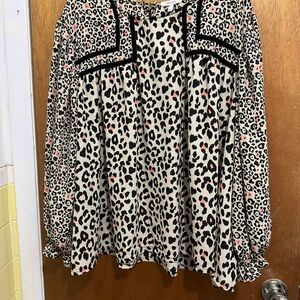 Maurices Black and Pink Animal Print Blouse